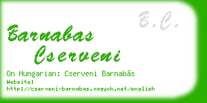 barnabas cserveni business card